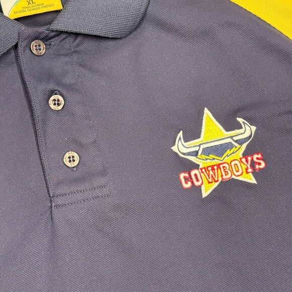 NRL North Queensland Cowboys Polo Shirt Rugby Team Blue XL - Picture 3 of 8